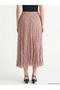 Pink Polka Dot Chiffon Skirt with Elastic Waist - 4