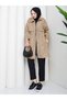 Polka Dot Waist Gathered Hijab Trench Coat Rc3134