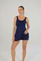 22500 Premium Women's Plus Size Strappy Solid Color Backless Dress Swimsuit with Shorts (Tights) - 7
