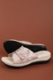 Genuine Leather Special Comfortable Velcro Slippers for Bone Protrusions Özl.102 Beige Honeycomb - 3