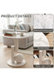 Round Side Table,Marble Pattern End Table with Geometric Base,Small Coffee Table,Sofa Side - 4