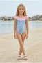 Girls' Swimsuit Ruffle Mermaid Print Stretchy Pool and Beach Swimwear - 3