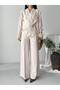 Thin Brooch Tie-Up Oversized Modal Jacket and Trousers Set - 6
