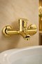 Shiny Gold Bathroom Faucet Brass Material Gold Golden Bathroom Shower Fixture