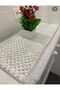 Shelf Depth 60 cm X 5 Mt Luxury Satin Quilted Shelf Cover with Free Installation - Drawer Cover - Wardrobe Cover - White & Cream - 7