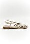 Rosamar Beige Leather Band Detail Flat Sole Women's Sandals - 2