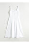 Two Mt Shop Quality Pleated Detailed Waist-Slit Dress - 6