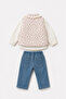 Floral Patterned Vest and Pants Baby 3-Piece Set - 3