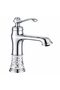 Chrome Ceramic Patterned Lavatory Faucet – Classic Luxury Single Handle Bathroom Faucet - 2