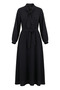 Scarf Collar Half Button Belted Dress 2262-01 Black - 5