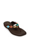 Women's Genuine Suede Brown Slippers - 6