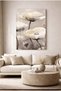 Beige and Cream Abstract Floral Decorative Tempered Glass Painting - Business, Home and School Painting - 2