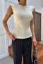 Side Gathered Sleeveless Tshirt Yellow - 5