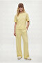 Women's Elix Modal Touch Crew Neck Elastic Waist Pocketed Yellow Top and Bottom Set - 4