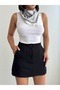 Crep Women's Mini Skirt with Shorts on the Back Black