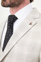 Plaid Slim Fit Mono Collar Classic Men's Suit Beige - 45467.26Y - 2