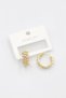 Glb-stl41414 stone ring earrings - gold