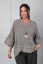 Women's Italian Boat Neck Athlete Mesh Linen Bohemian Blouse - 3