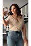 Stone lyocell blend crossover blouse - 5