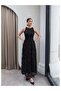 Floral Embroidered Zero-Sleeve Tulle Dress