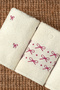 4-Piece Bowknot Embroidered - Jacquard Towel Set |   Hand, Face, and Hair Towel |   High Absorbency - Fast Protection |   50X90 cm |   100% Cotton - 8