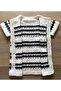 Seamless Hand Knitted White Color Baby Vest with Navy Blue Pattern - 6