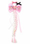 Girls' Long Ribbon Hair Clip Pink Bow Knitted Hair Accessory - 2