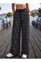 Women's High Waist Polka Dot Patterned Summer Fabric Loose Cut Pants