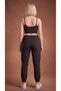 Women's Black Elastic Waistband 3-Pocket Zippered Parachute Sweat-Wicking Trousers with Back Pockets - 6