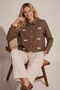 Women's Long Sleeve Cherry Detailed Lace-Up Shirt - 7