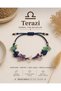 Libra Zodiac Sign Real Natural Stone Navy Blue Rope Braided Bracelet - Aventurine, Lapis Lazuli, Amethyst, Crystal Quartz