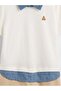 Gap Baby White Brannan Bear Embroidered Chambray Polo Collar Jumpsuit 0-24 Months White - 2