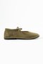 Brendon Knot Detail Comfort Genuine Leather Lace-Up Women's Ballet Flats - 4