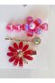 Brooch - Set of 3 Red Flower Brooches - 2