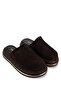 Women's Genuine Leather Brown Suede Flat Slippers - 2