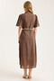 Long Butterfly Flower Embroidered Short Sleeve Dress - 5