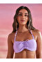 Bandeau Bead Trim Tie Back Top and Ruched Detail Bikini Set - 3
