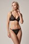 Women's Black Embroidered Bra Set