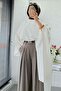Premium Bat Sleeve Asymmetrical Modal Blouse – White - 2