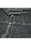 Women's Smoked Washed 100% Cotton Scallop Embroidered Adjustable Sleeve Shirt - 6
