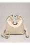 Women's Cream Faux Leather Shoulder and Backpack Multi-Purpose Daily Bag - 4