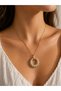 Gold Hoop Necklace with Zircon Stone Detail – Stylish Women's Necklace in Stainless Steel - 2