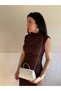 Women's Silver Handle Detailed Letter Cover Evening Dress & Event Bag - 6