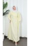 Side Buckle Terikoton Dress Yellow Hnt0329 - 2