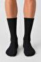 Unisex Cotton Half Towel Sports Socks, 2-Pack Black - 2