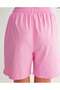 Una Fiaba,Batik Pink Color Women's Casual Shorts with Elastic Waist - 2