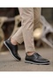 Black Genuine Leather Lace-Up Casual Shoes - 2