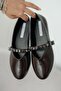 Some belt detail matte patent leather ballet shoes brown - 5