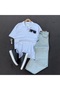 Men's Polo Collar T-Shirt Baggy Jeans Trousers 2-Piece Combination