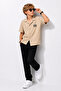 Boy's Regular Fit Striped Emblem Shirt and Trousers 2-Piece Set Ak2609 - 3